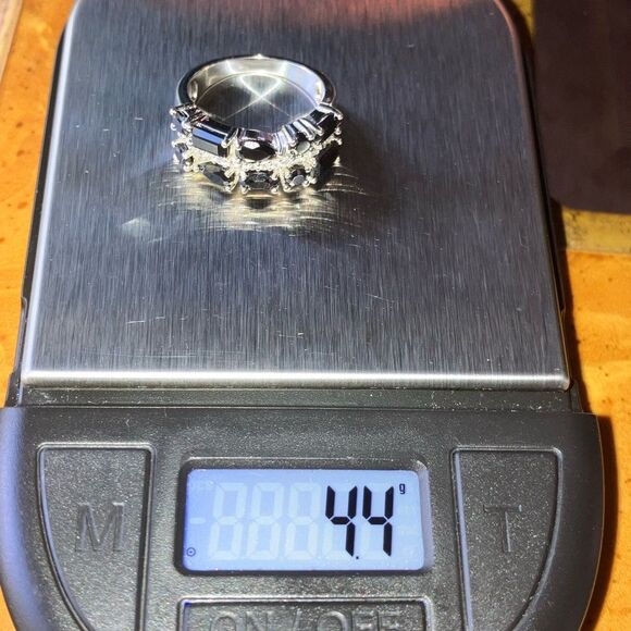 Natural Black Spinel Sterling Silver Ring Size 5.75 - Picture 8 of 9